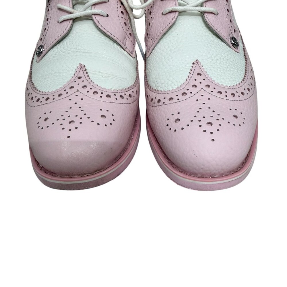 G/FORE Pink and White Women's Wingtip Athletic Golf Shoes - Picture 3 of 9